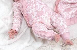 NEW TESA BABE girl's embroidery zippered romper in pink